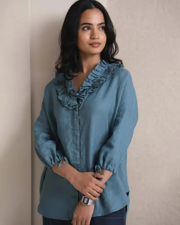 Velmira™ Ruffle Collar Blouse