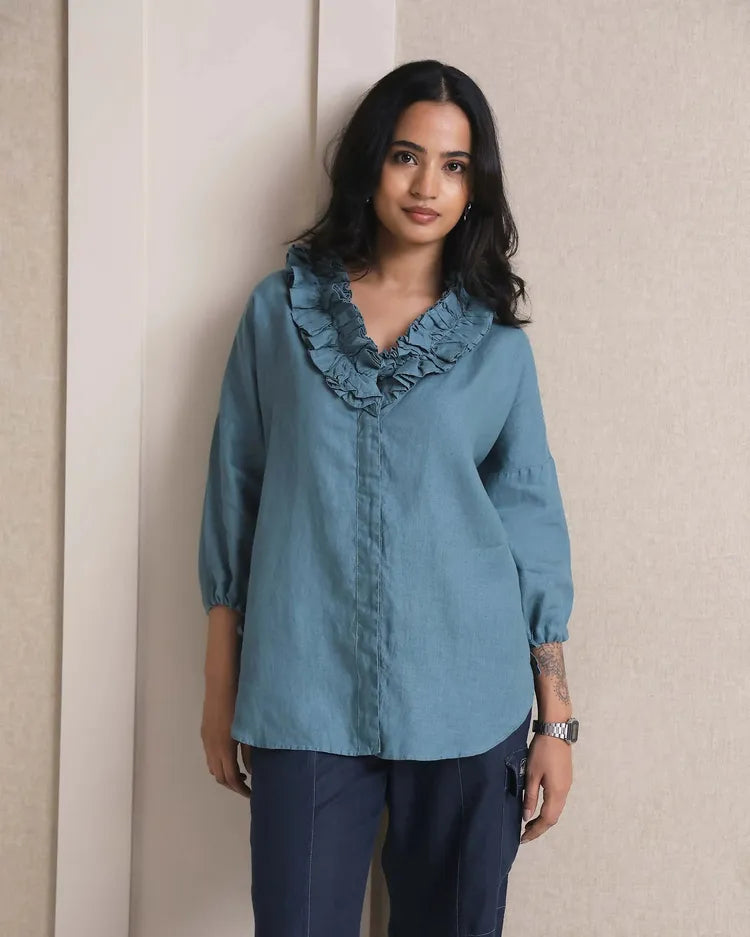 Velmira™ Ruffle Collar Blouse