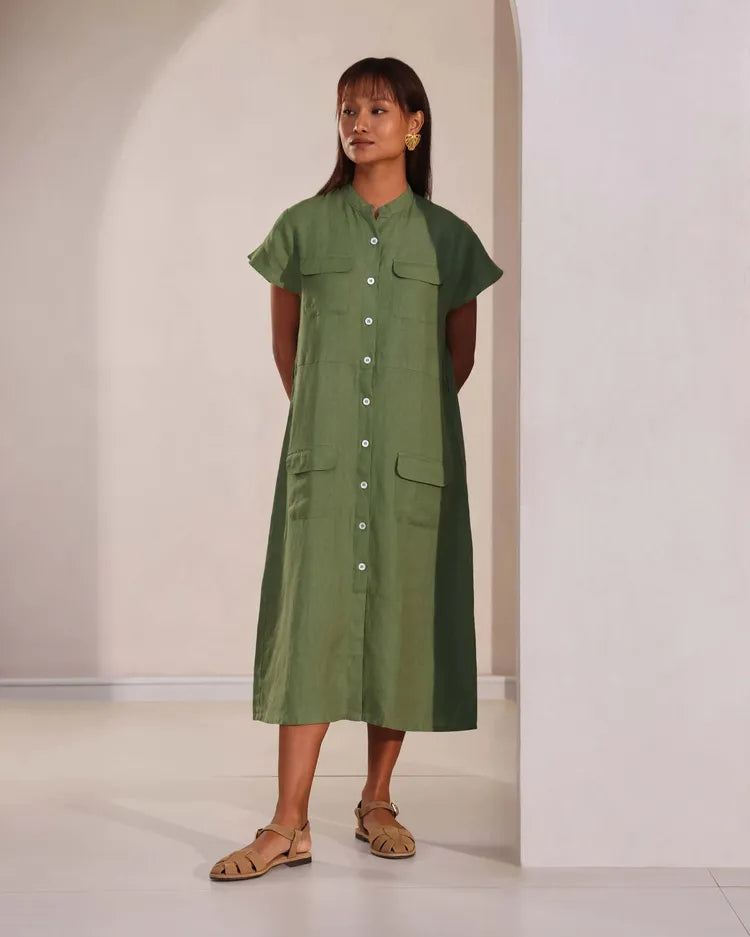 Lioré™ Belted Utility Midi Dress