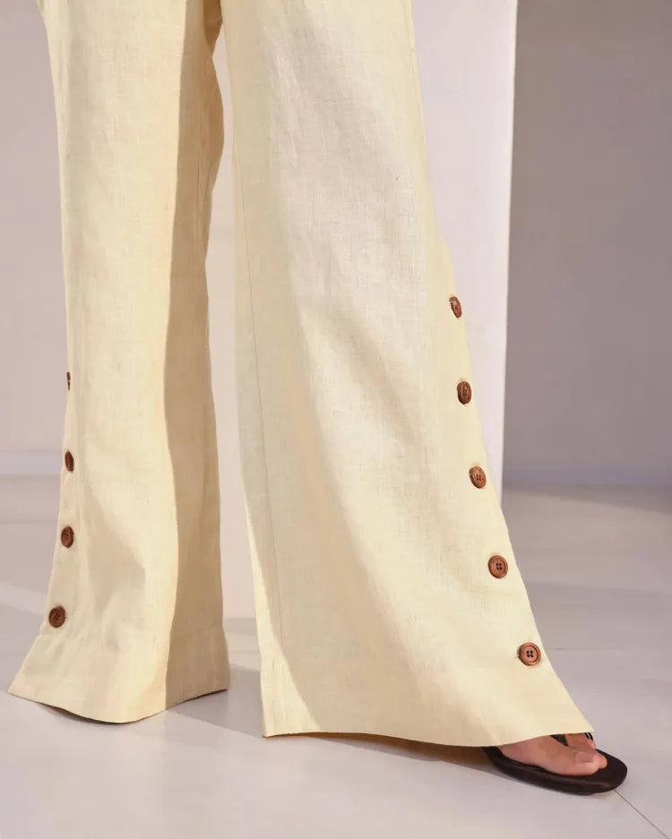 Soléa™ Linen Button Detail Pants