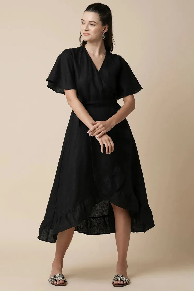 Isméra™ Flowing Wrap Midi Dress